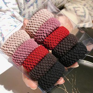 Women's hair tie leather band wide